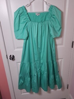 crosby. Mint Puff-Sleeve Tiered Maxi Dress It Has A Small Stain I Did Not Wash